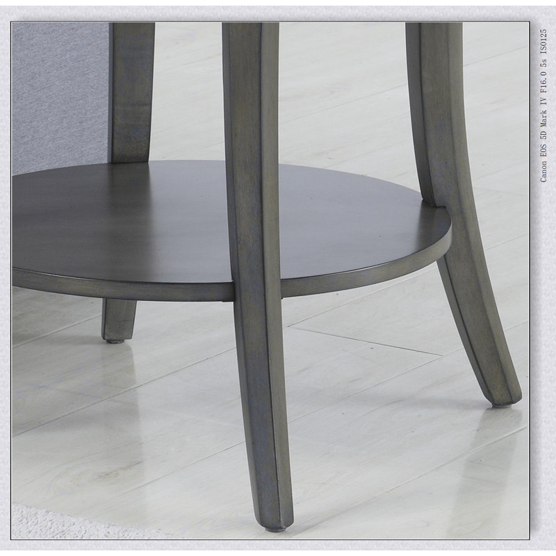 Perth Contemporary Oval Shelf End Table, Gray
