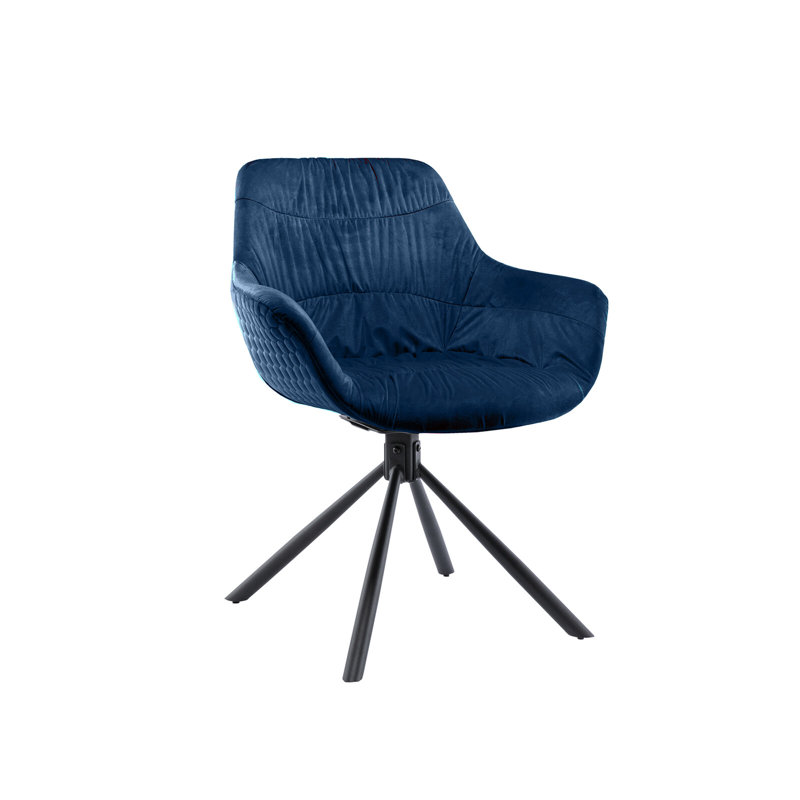 Aiden Upholstered Swivel Armchair, Blue