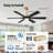 60/72 Inch 6-blade Modern Solid Wood Ceiling Fan With Light And Remote, High Cfm Large Airflow Ceiling Fan, Quiet Reversible Dc Motor, Indoor Outdoor Fan For Porch Gazebo Living Room Kitchen Garage-1099215068-1089267235-1089267232