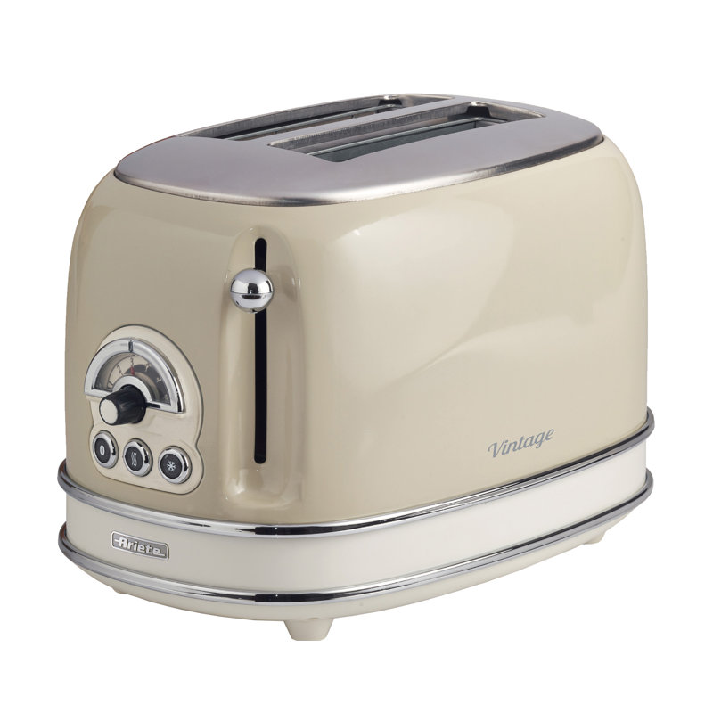 Ariete Vintage 1.7L Stainless Steel Jug Kettle with 2 Slice Toaster Set, Cream