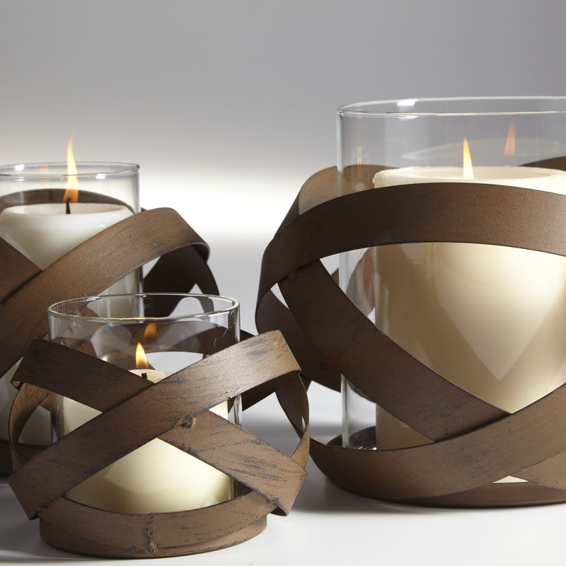 Infinity Hurricane Candle Holder, 4" H x 5.25" W x 5.25" D