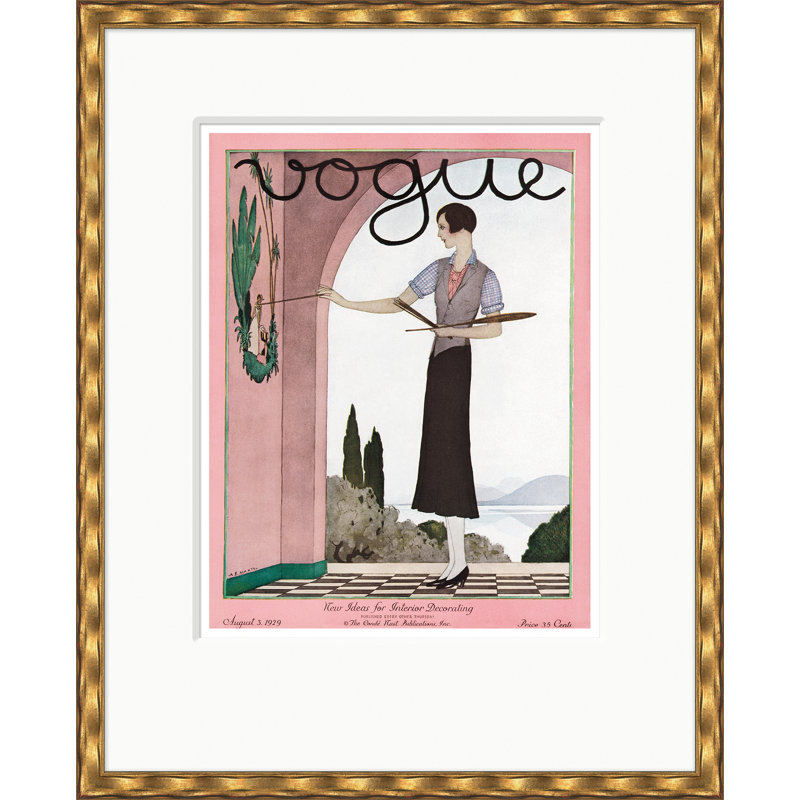 Couverture Vogue, New Ideas for Interior Decorating, Andre E. Marty, 3 août 1929, Doré