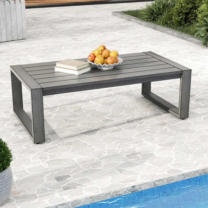 Adden Hand-Painted Aluminum Outdoor Coffee Table