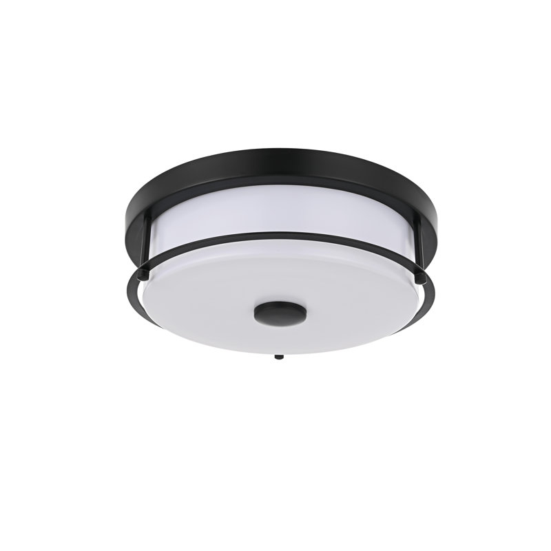 Plafonnier encastré noir de 12 po Kolson, H 4 po x l 12 po x P 12 po, Noir, noir, noir, noir