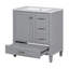 Meuble-lavabo moderne de 30 po avec ensemble de meuble-lavabo 30 po, armoire de rangement pour salle de bain avec porte à fermeture douce et 3 tiroirs, structure en bois massif (gris)-1741392801-1741392807