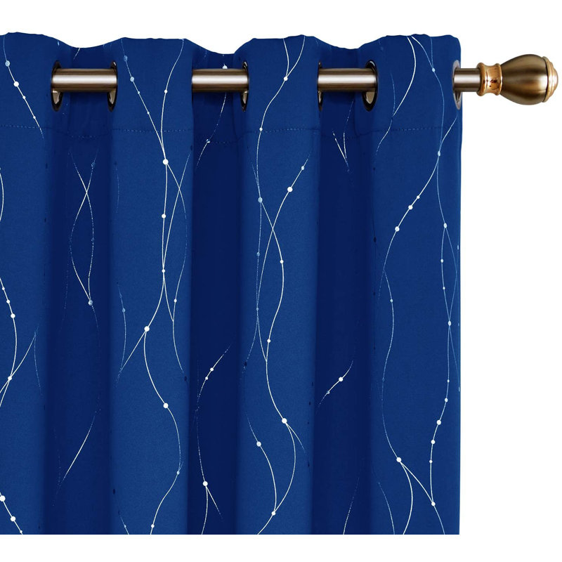 Cohmer Room Darkening Curtain Pair, Royal Blue, 42" W x 108" L