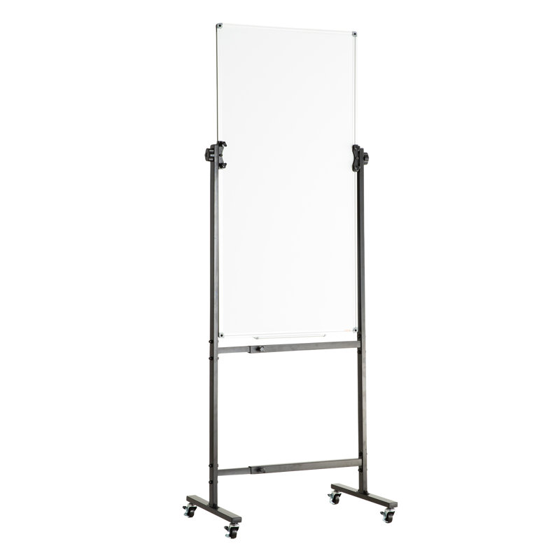 Free Standing Steel Reversible Magnetic Small 2' - 4' Framed Whiteboard, 80" x 24"