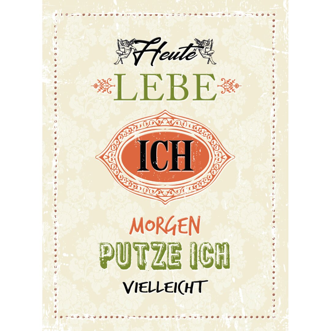 Holzbild Leben putzen