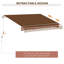 Auvent de terrasse 13 pi x 8 pi et toile à eau, manivelle manuelle, brun café pour terrasse attrayante, terrasse auvent 13 pi x 8 pi, terrasse, eau, élégance