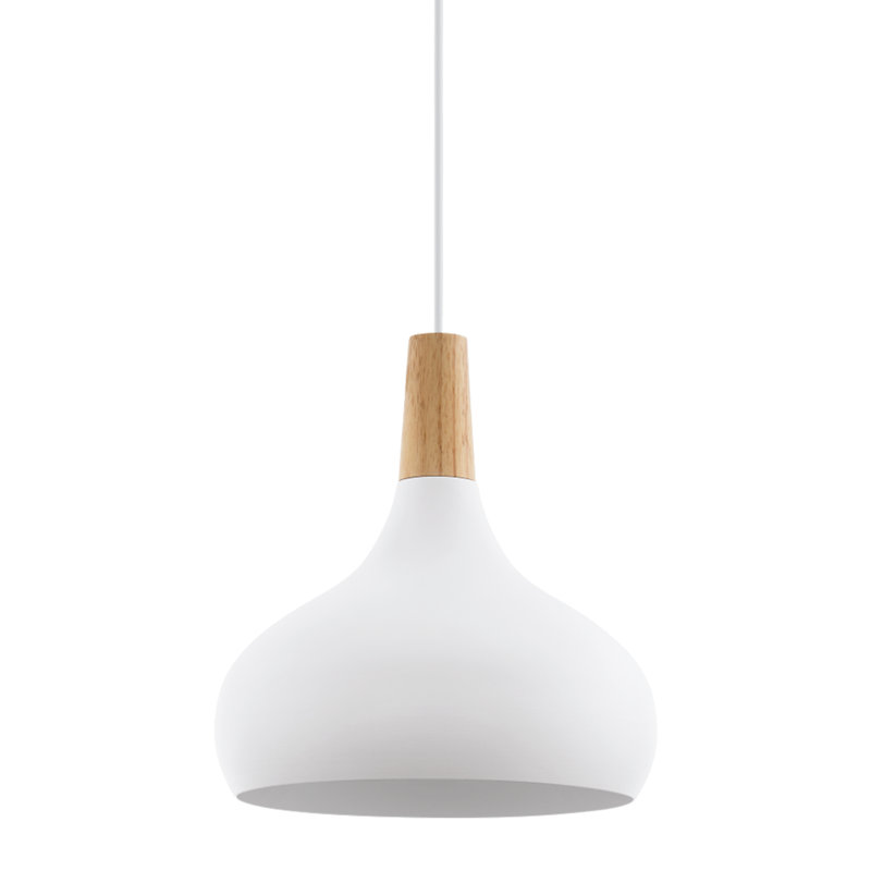 Yonkers 1 - Light Satin Nickel Pendant, White, 110cm H x 28cm W