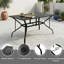 Table de patio d'extérieur 59 po en métal avec trou pour parasol 59 po