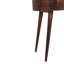 Petite console ronde en bois caramel et miel, 1 tiroir, pieds nordiques, brun foncé