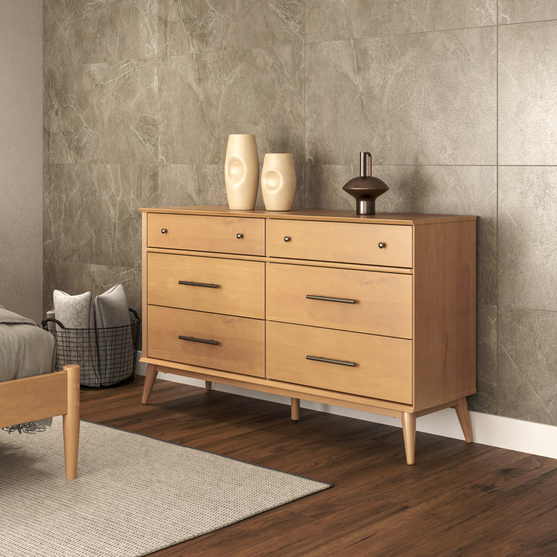 Ashlie 6-drawer double chest of drawers, Light Oak