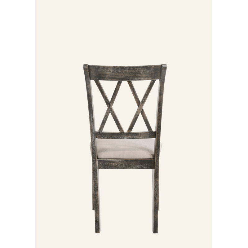 Ensemble de 2 chaises d'appoint en tissu beige et gris vieilli Claudia II