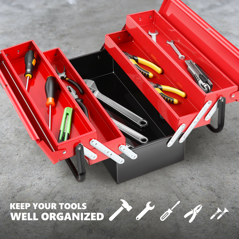 Boîte à outils pliante en métal