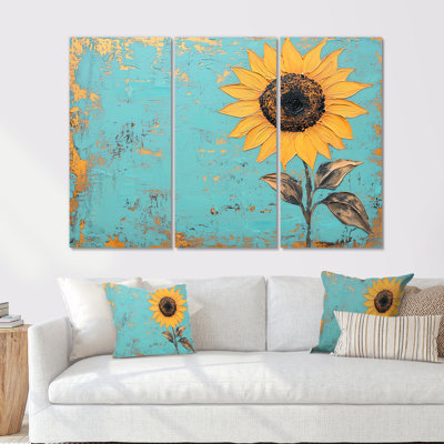 Adalheid - Ensemble d'art mural tournesol