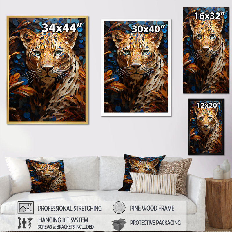 Présence symbolique de jaguar I, Toile tendue, 44" H x 34" W