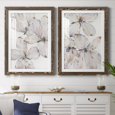 " Soft Wind Flowers I " 2 Piece Art Color Photography Print