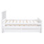 Lit plateforme simple avec lit gigogne et tiroirs, blanc
