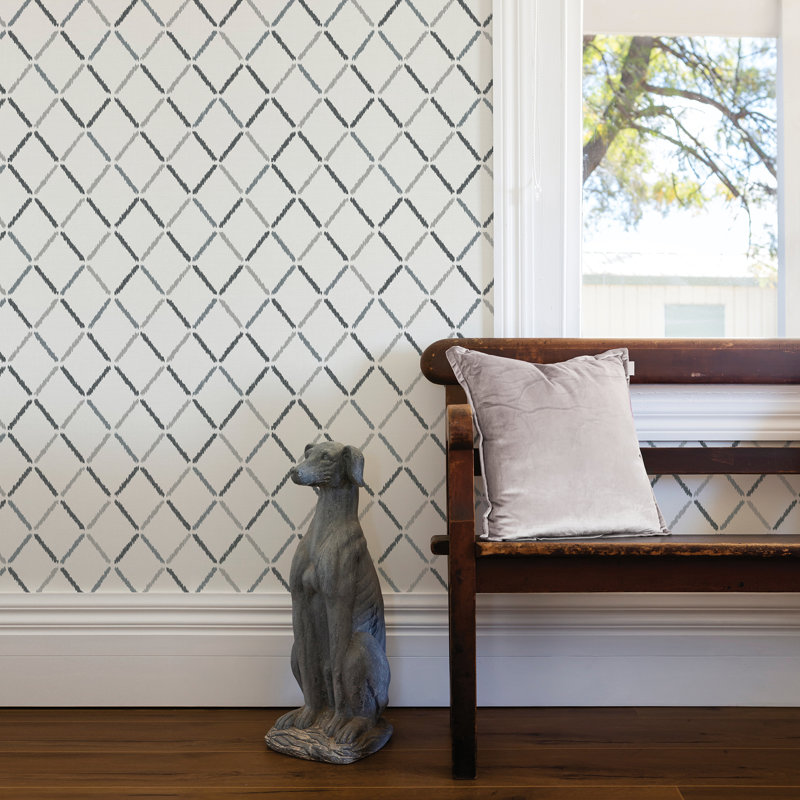 Swindell Linen 10.06m x 52.07cm Semi-Gloss Paste the Wall Wallpaper Roll, Charcoal