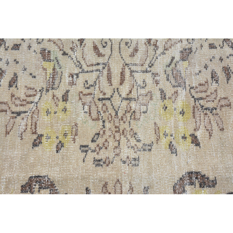 Tapis beige Anatolian, tapis rétro, tapis turc, tapis géométriques, grands tapis de 5,6 x 8,9 pi