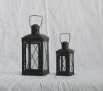 Set of 2 Decorative Candle Lantern 12'' & 8'' High Metal