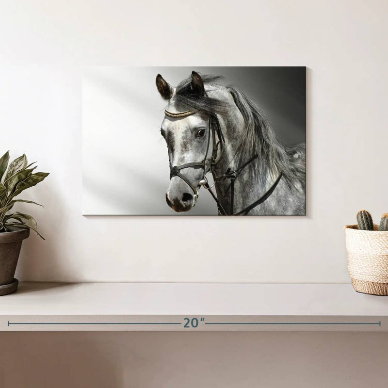 Cheval arabe monochromatique Brampt, H 8 po x l 12 po