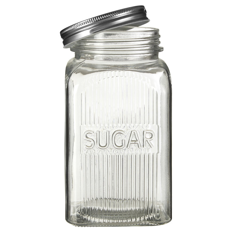 Glass Jar - Set of 3, Silver