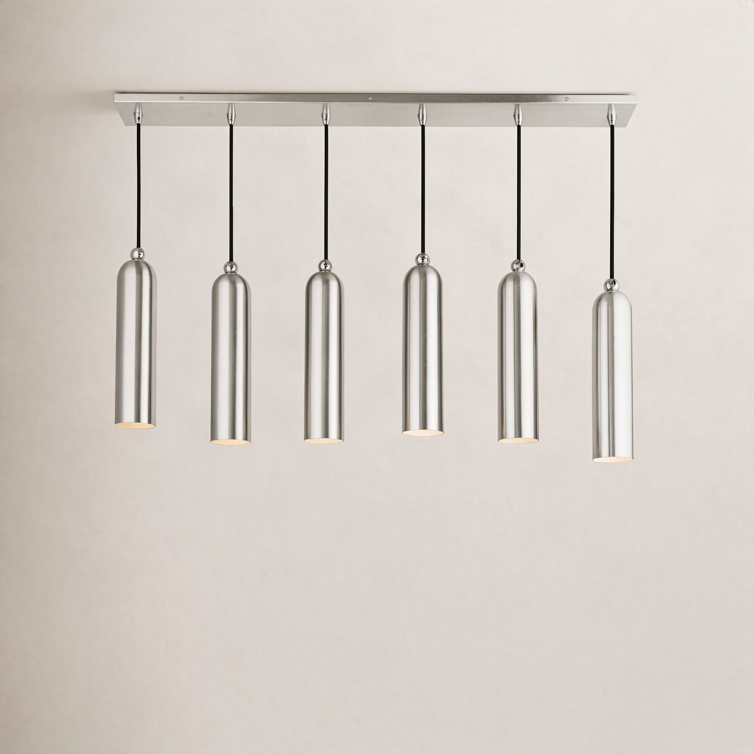Veikko Dimmable 6-Light Pendant, Brushed Nickel