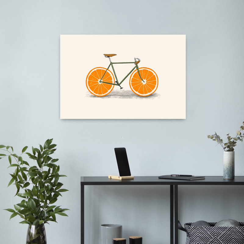 Orange Wheels Contemporary Wall Art Print, 40.64cm H x 60.96cm W