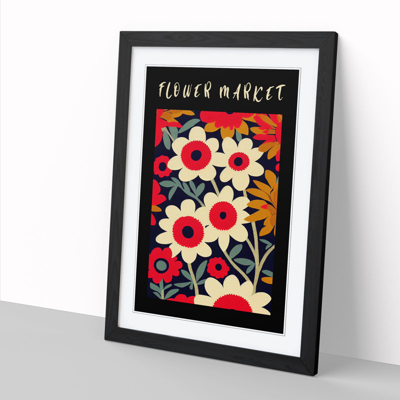 Flower Market Exhibition Design No.5 - Single Picture Frame Print on Wood, 34cm H x 25cm W x 2cm D