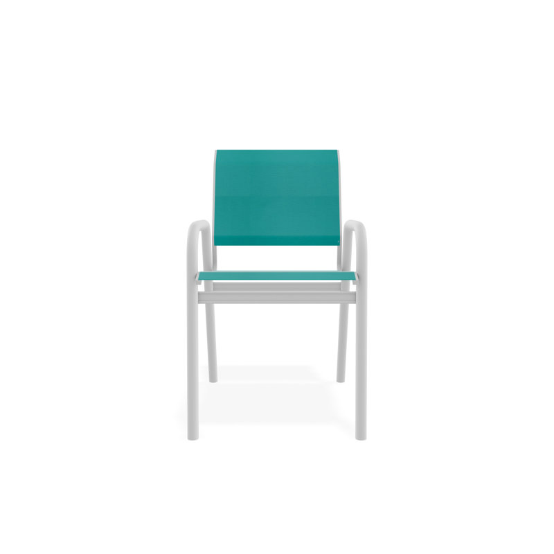 Chaise bistro Gardenella, Blanc, Turquoise