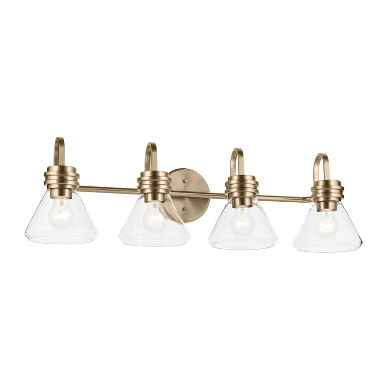 34" 4-Light Vanity Light with Clear Glass, Bronze