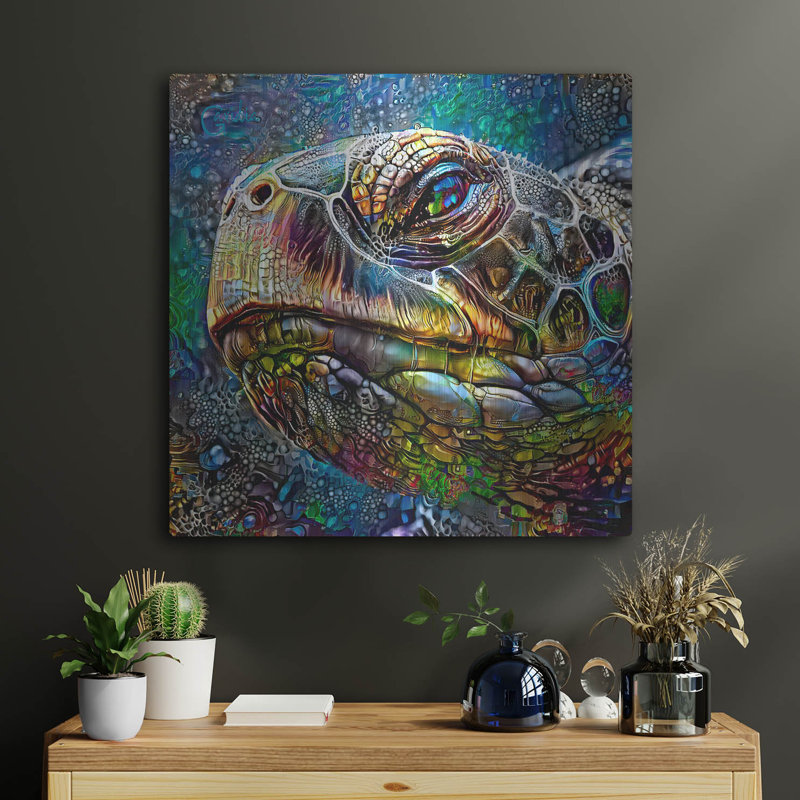  «Loggerhead Sea Turtle» par Pedro Gavidia, art mural en métal, 24 po x 24 po, H 24 po x l 24 po