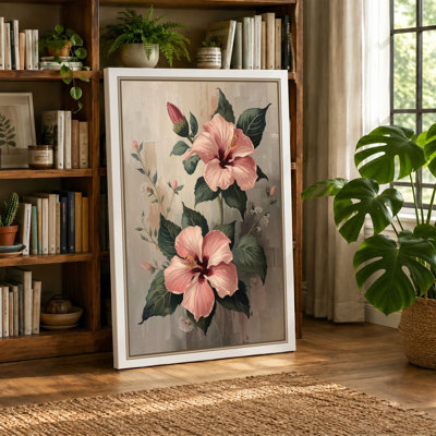 Hibiscus Study Botanical - Wrapped Canvas