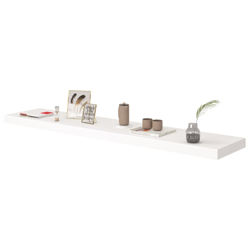 Bridgeville 2 Piece Floating Shelf, White, 3.8 cm H x 120 cm W x 23.5 cm D