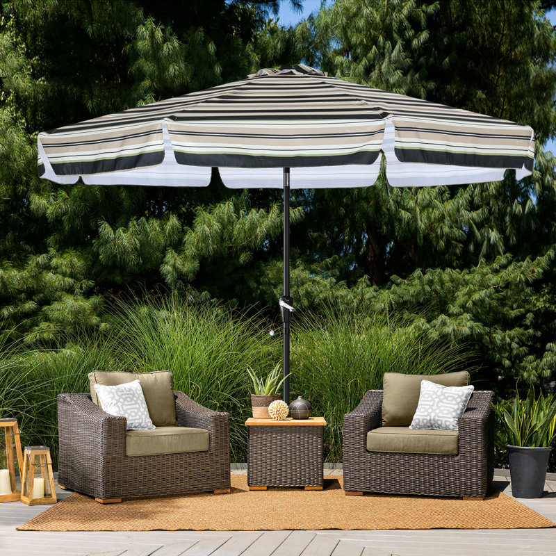 Parasol de marché 9 pi Hobert, Noir / beige, H 94,5 po x l 106 po x P 106 po