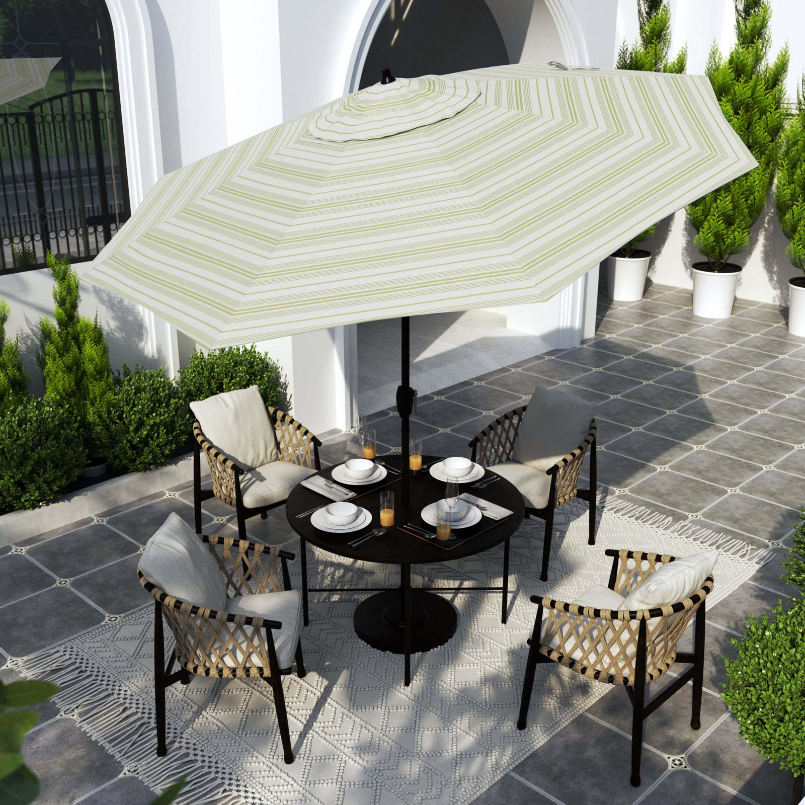 Astraea 9' Umbrella, Welfleet Basil Outdura®