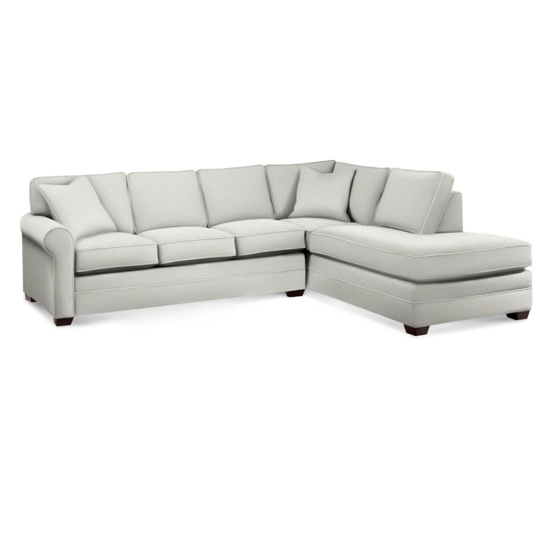 Bedford Upholstered Sectional, Java Finish, Right Hand Facing, Beige Cotton; 0366-94