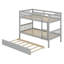 Lit superposé simple au dessus d'un lit simple - Lit gigogne, échelle, garde-corps de sécurité et convertible en lits simples-280287454