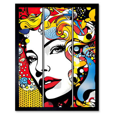 Akintunde Teen Girl Comic Book Style Vibrant Patterns Abstract - Single Picture Frame Print