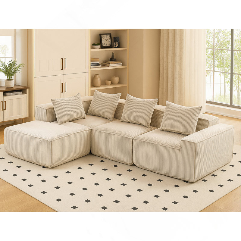 Canapé modulaire multi-personnes pouvant être combiné librement-33005-4, Beige