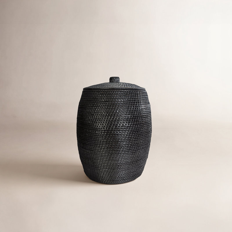 Hand Woven Laundry Hamper, Tudor Black