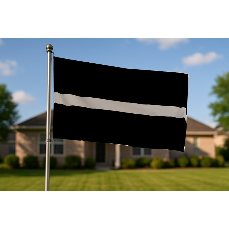 Thin Silver Line Flag - Drapeau
