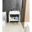 Combinaison de meuble-lavabo mural 24 po avec porte-serviettes noir, blanc et jaune