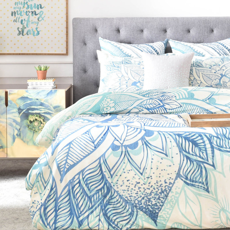 Rosebudstudio Polyester Floral Duvet Cover, Twin/Twin XL Duvet Cover + 1 Standard Sham