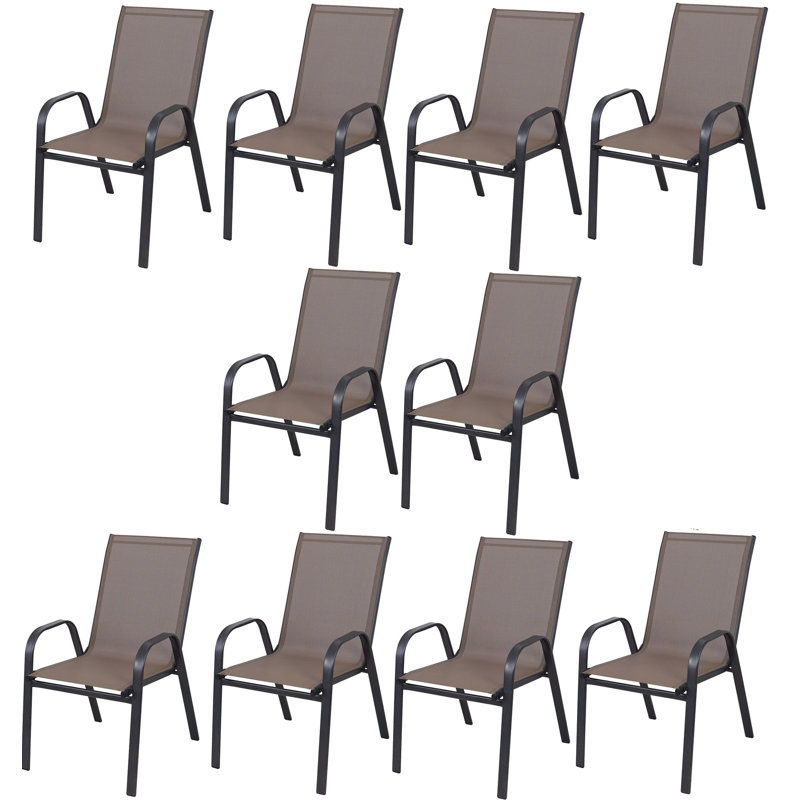 Fauteuil empilable Bedrije, Brun
