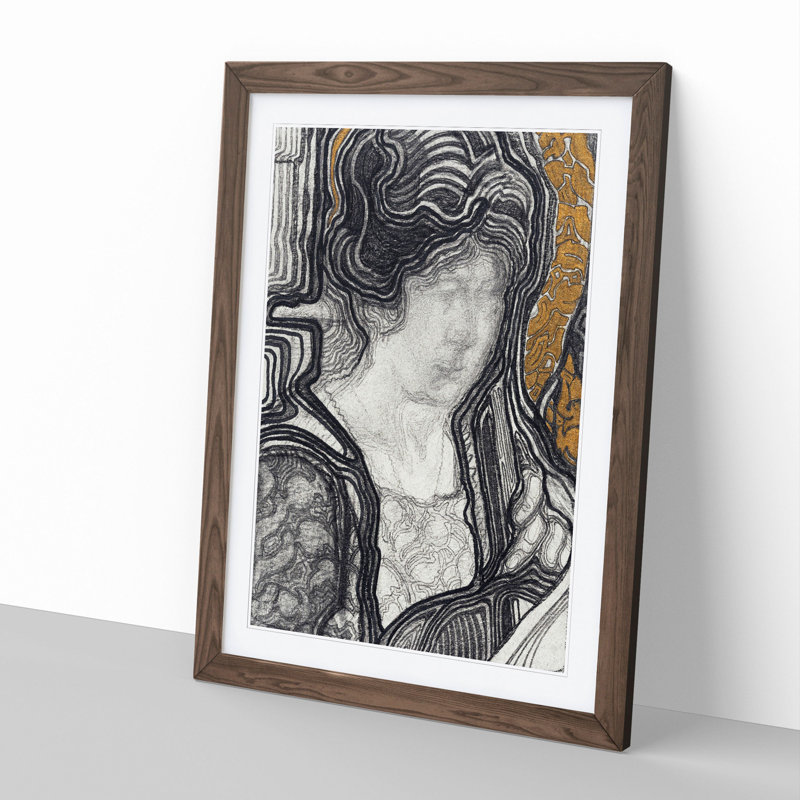 Woman Playing Cello by Reijer Stolk - Picture Frame Painting, Walnut Framed, 36cm H x 27cm W x 2cm D