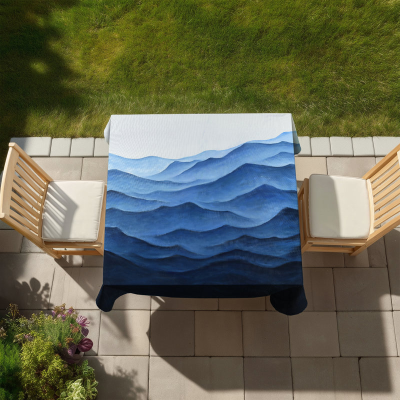 Blue Ocean Coastal Sea Tablecloth | Indoor Outdoor Decor