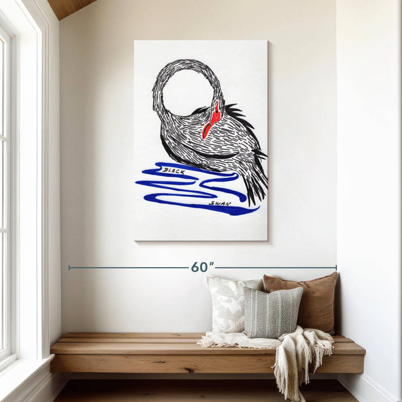 Brampt Wild Black Swan, 45" H x 30" W